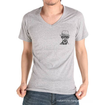 Custom Logo Cotton V Neck Summer Wholesale Fashion Men T Shirt